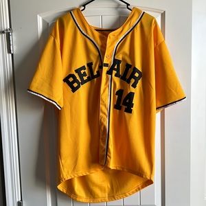 Men’s Yellow Baseball Jersey with Number 14